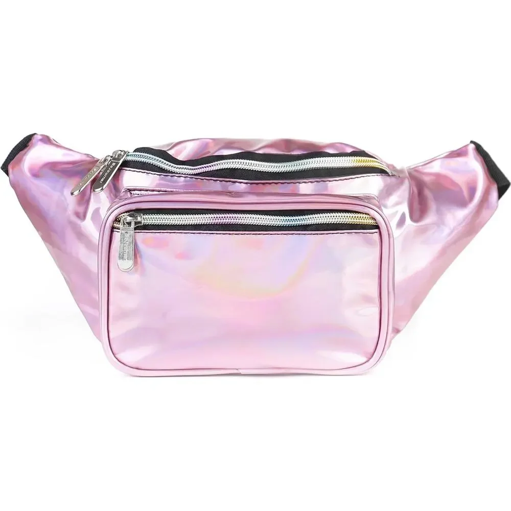 Holographic Fanny Pack Belt bag - Crossbody Waist Bag for Women ( 2- PACK ) - Picture 2 of 5